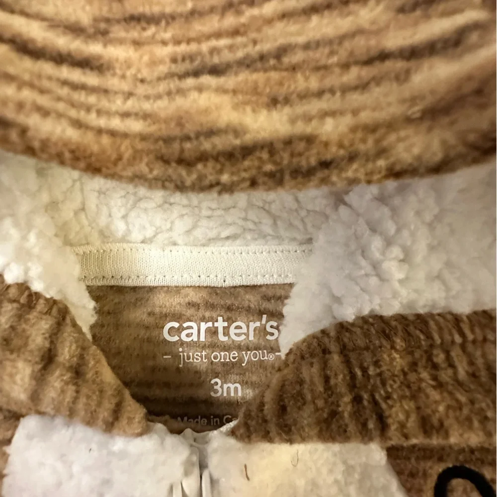 Carter's Brown Reindeer Hooded One Piece‎